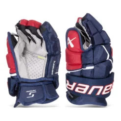 Bauer Supreme Mach Senior Hockey Gloves -Bauer bauer gloves bauer supreme mach senior hockey gloves navy red white 14 30597298749506