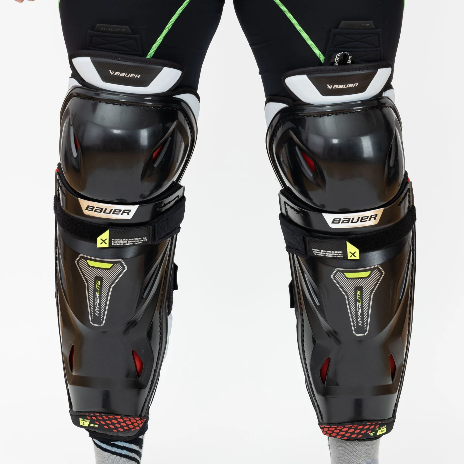 Bauer Vapor Hyperlite Intermediate Hockey Shin Guards 2 Bauer Vapor Hyperlite Intermediate Hockey Shin Guards - Image 2